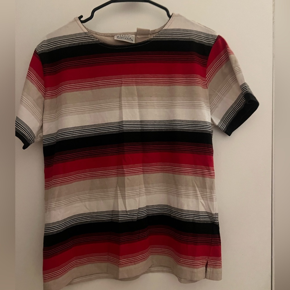 Basic Editions Multicolor Striped Short Sleeve Tee